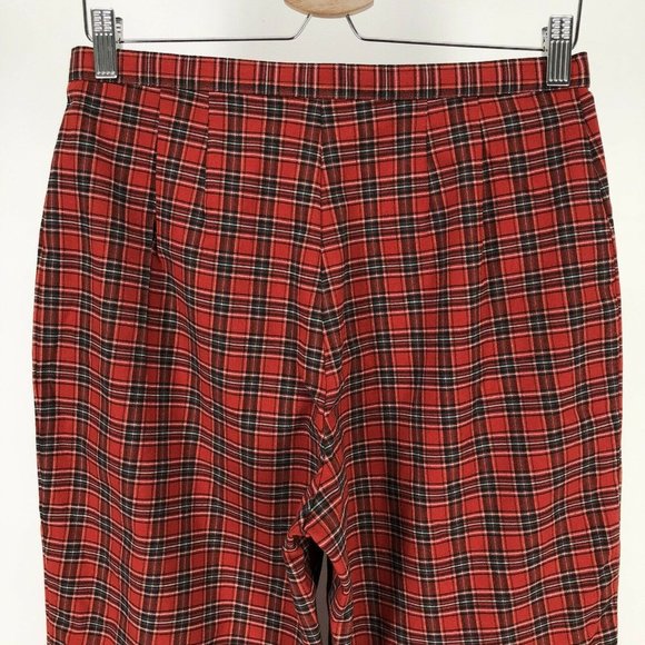 Plaid Red Women's Pants - Picture 6 of 12